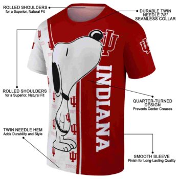 Indiana Hoosiers Snoopy Graphic Red T-Shirt