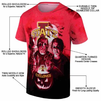 Iowa State Cyclones Horror Icons Red Black T-Shirt