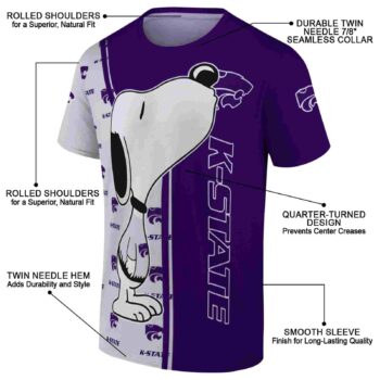 Kansas State Wildcats Snoopy Graphic Purple T-Shirt
