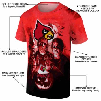 Louisville Cardinals Horror Icons Red Black T-Shirt