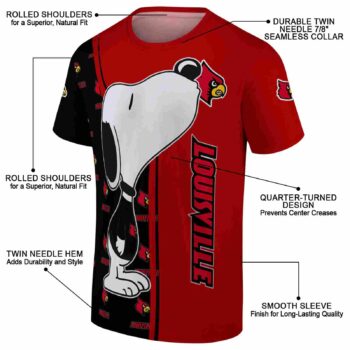 Louisville Cardinals Snoopy Graphic Red T-Shirt