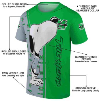Marshall Thundering Herd Snoopy Graphic Green T-Shirt