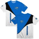 Middle Tennessee Blue Raiders Abstract Curve White Black T-Shirt