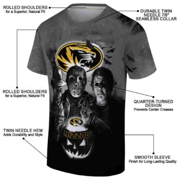 Missouri Tigers Horror Icons Black T-Shirt