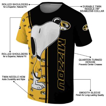 Missouri Tigers Snoopy Graphic Black T-Shirt