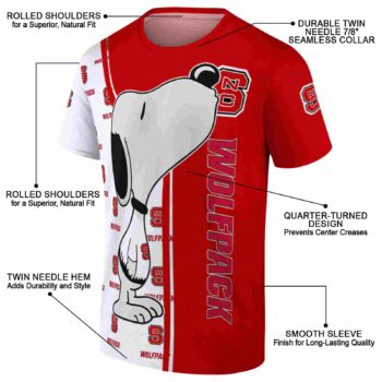NC State Wolfpack Snoopy Graphic Red T-Shirt
