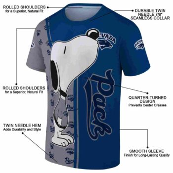 Nevada Wolf Pack Snoopy Graphic Blue T-Shirt