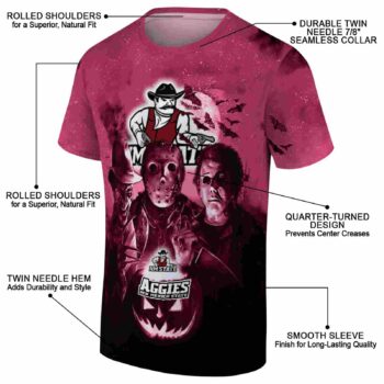 New Mexico State Aggies Horror Icons Crimson Black T-Shirt