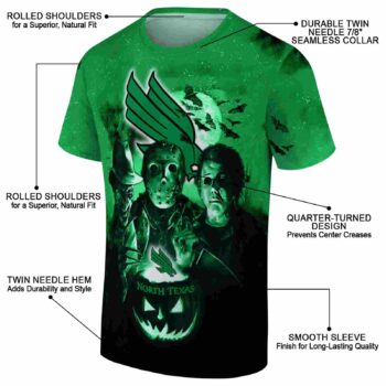North Texas Mean Green Horror Icons Green Black T-Shirt