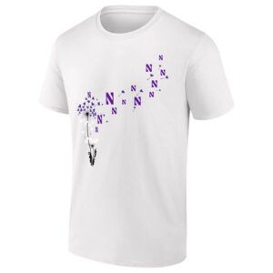Northwestern Wildcats Heart Dandelion T-Shirt