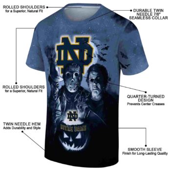 Notre Dame Fighting Irish Horror Icons Navy Black T-Shirt