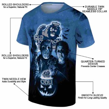 Old Dominion Monarchs Horror Icons Blue Black T-Shirt
