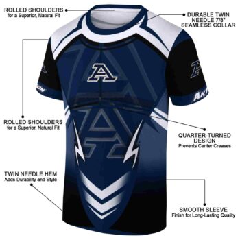 Personalized Akron Zips Futuristic Armor Blue Black White T-Shirt