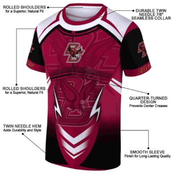 Personalized Boston College Eagles Futuristic Armor Maroon Black White T-Shirt