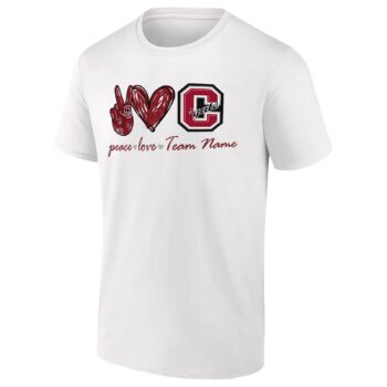 Personalized Colgate Raiders Peace Love T-Shirt