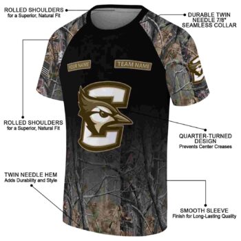 Personalized Creighton Bluejays Tree Branches Black T-Shirt