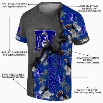 Personalized Duke Blue Devils Tropical Scene Blue T-Shirt