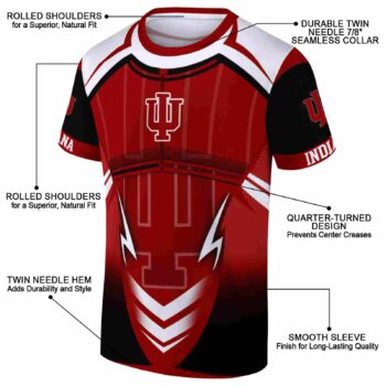 Personalized Indiana Hoosiers Futuristic Armor Red Black White T-Shirt