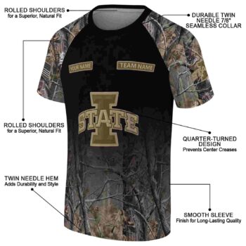 Personalized Iowa State Cyclones Tree Branches Black T-Shirt