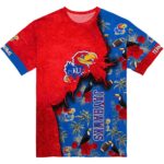 Personalized Kansas Jayhawks Tropical Scene Crimson T-Shirt