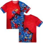 Personalized Kansas Jayhawks Tropical Scene Crimson T-Shirt