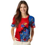 Personalized Kansas Jayhawks Tropical Scene Crimson T-Shirt