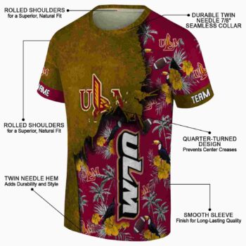 Custom New Mexico State Aggies Tropical Scene Crimson T-Shirt