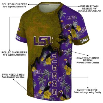 Customized New England Patriots Tropical Scene Blue T-Shirt