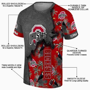 Custom Ole Miss Rebels Tropical Scene Red T-Shirt