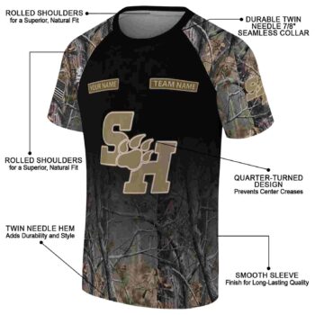 Personalized Sam Houston Bearkats Tree Branches Black T-Shirt