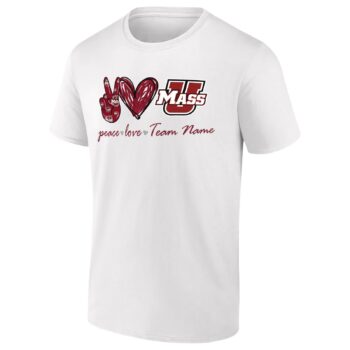 Personalized UMass Minutemen Peace Love T-Shirt