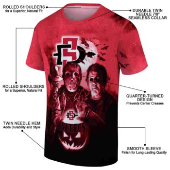 San Diego State Aztecs Horror Icons Red Black T-Shirt