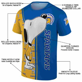 San Jose State Spartans Snoopy Graphic Blue T-Shirt