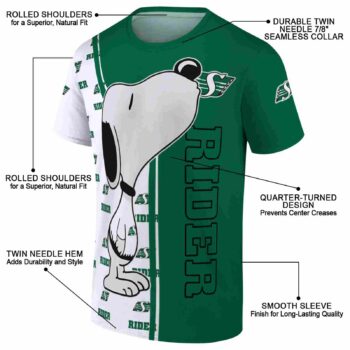 Saskatchewan Roughriders Snoopy Graphic Green T-Shirt