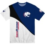 South Alabama Jaguars Abstract Curve White Black T-Shirt