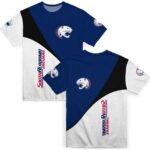 South Alabama Jaguars Abstract Curve White Black T-Shirt