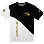 Southern Miss Golden Eagles Abstract Curve White Black T-Shirt