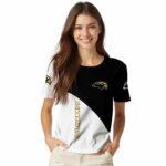 Southern Miss Golden Eagles Abstract Curve White Black T-Shirt