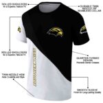 Southern Miss Golden Eagles Abstract Curve White Black T-Shirt