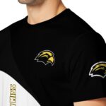 Southern Miss Golden Eagles Abstract Curve White Black T-Shirt