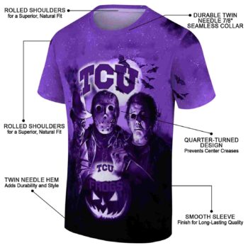 TCU Horned Frogs Horror Icons Purple Black T-Shirt
