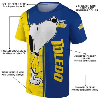 Toledo Rockets Snoopy Graphic Blue T-Shirt