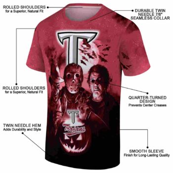 Troy Trojans Horror Icons Red Black T-Shirt