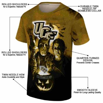 UCF Knights Horror Icons Gold Black T-Shirt