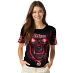 UMass Minutemen Fiery Skull Red Black T-Shirt
