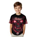 UMass Minutemen Fiery Skull Red Black T-Shirt