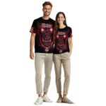 UMass Minutemen Fiery Skull Red Black T-Shirt