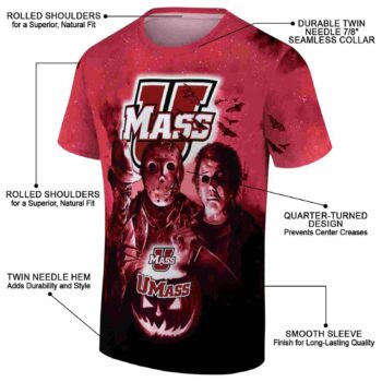 UMass Minutemen Horror Icons Red Black T-Shirt