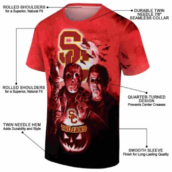 USC Trojans Horror Icons Red Black T-Shirt