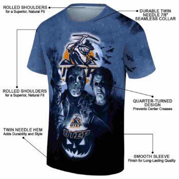 UTEP Miners Horror Icons Blue Black T-Shirt